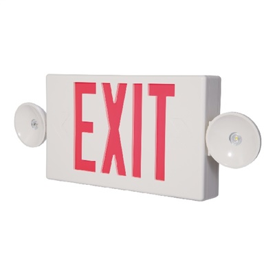 Sure Lites LPXC25 LED Polycarbonate Emergency Light Exit Sign Combo, 25 Feet Coverage, No Self-Diagnostics, White Housing