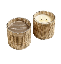 Myrrh Wood 2 Wick Handwoven Candle 12oz. Ctn. 6