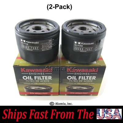 (2-Pack) Original Kawasaki Parts # 49065-0721, Oil Filter Fits FS,FX