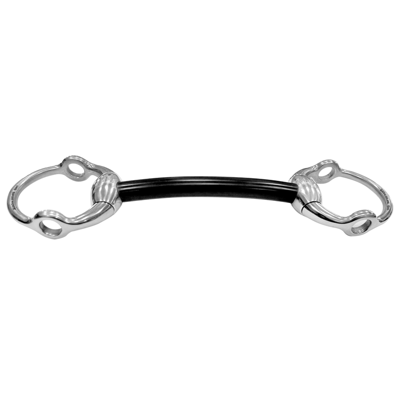 Herm Sprenger Eggbutt Mullen Mouth Gag bit 16 mm with stainless steel gag rings - hard carbon