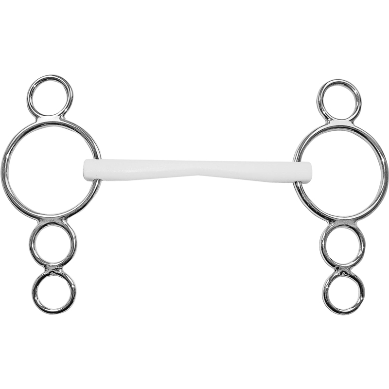 Herm Sprenger Gag Duo Show Jumping bit "Vienna" 16 mm side parts 2 rings bottom - Plastic white