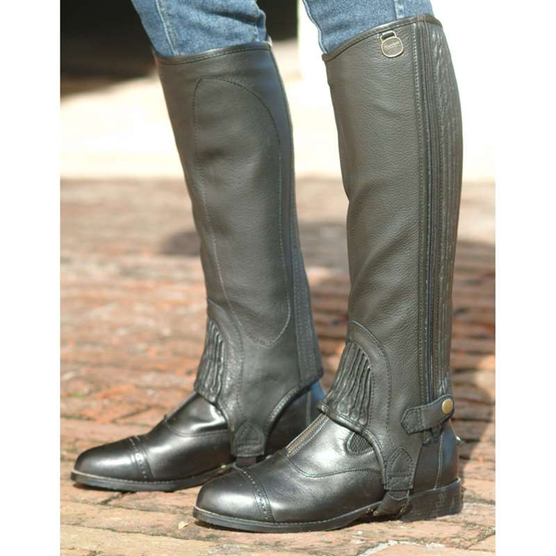 Ovation Stretch Ribbed Top Grain Half Chaps - Ladies'