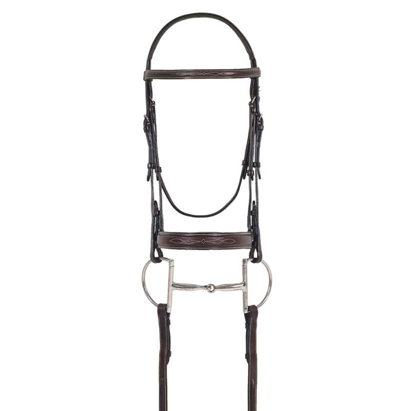 Ovation Fancy Stitched Raised Padded Bridle with Comfort Crown and Laced Reins