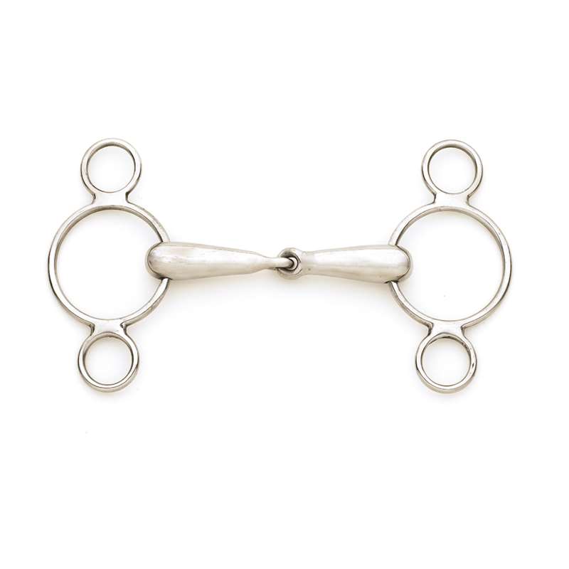 Centaur Stainless Steel 2-Ring Gag with Hollow Mouth