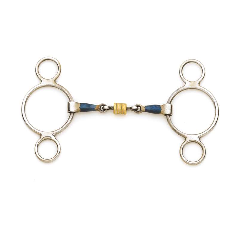 Centaur Stainless Steel 2-Ring Gag with Loose Copper Roller Disks