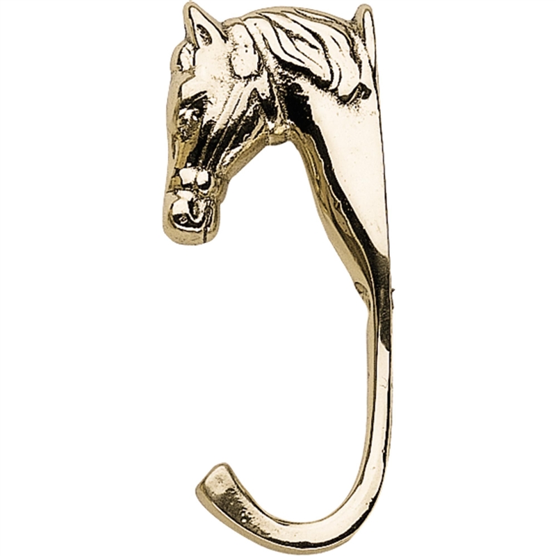 Horse head, small - brass polished,  length 10,5 cm