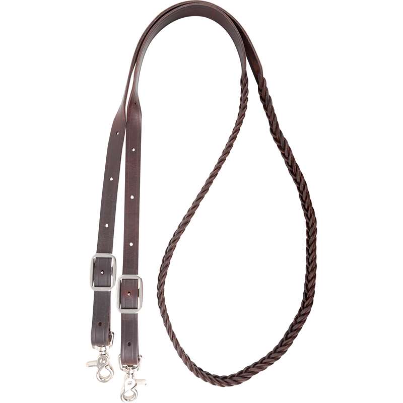 Martin Saddlery Latigo Braided 5-Strand Roping Rein 3/4-inch Thick Buckle Snap Ends