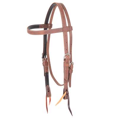 Martin Saddlery Doubled and Stitched Harness Browband Headstall