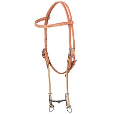 Headstall Bit : Classic Equine Loomis Browband Headstall and Draw Gag Bit with Twisted Wire