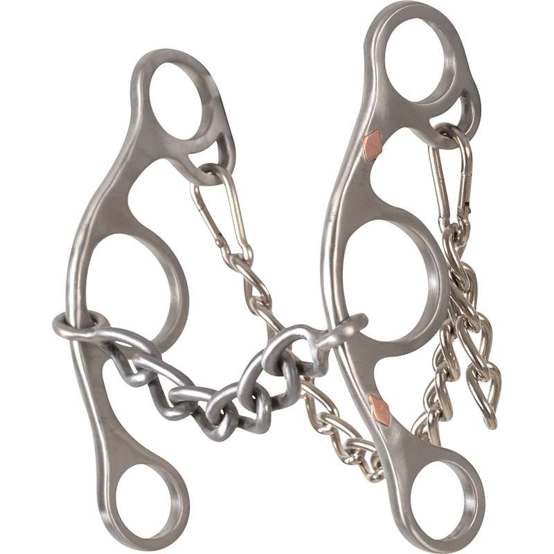 Classic Equine Sherry Cervi Diamond4 Shank Gag Barrel Bit with Sweet Iron Chain