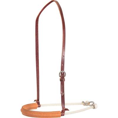 Martin Saddlery Single Rope Noseband with Tan Chap Cover