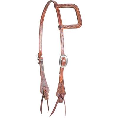 Martin Saddlery Antiqued and Tooled Slip Ear Headstall