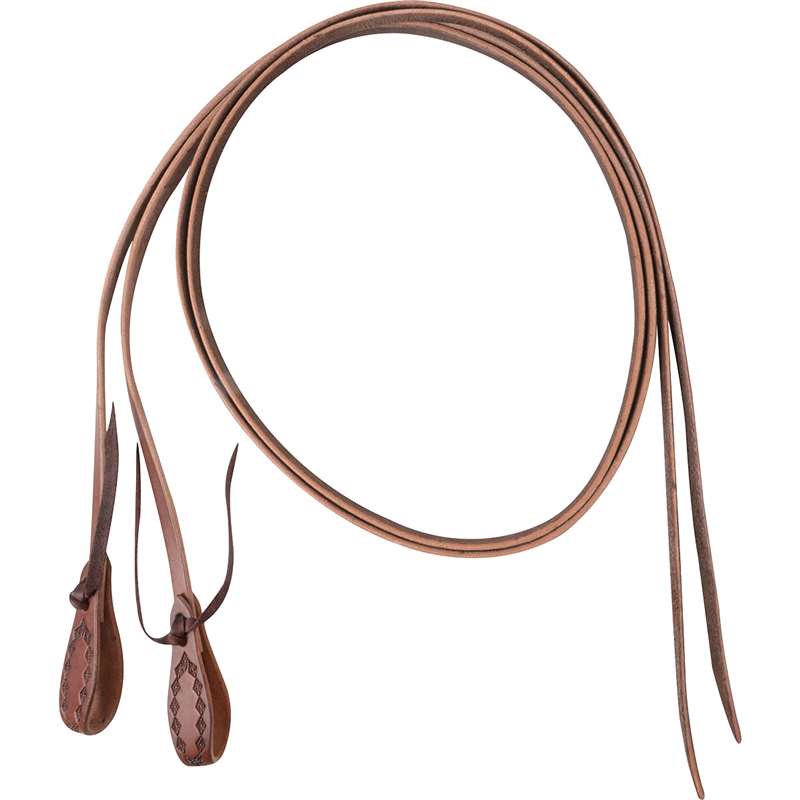 Cashel Split Reins 5/8-inch Thick with Diamond Border Tooled Tied Ends