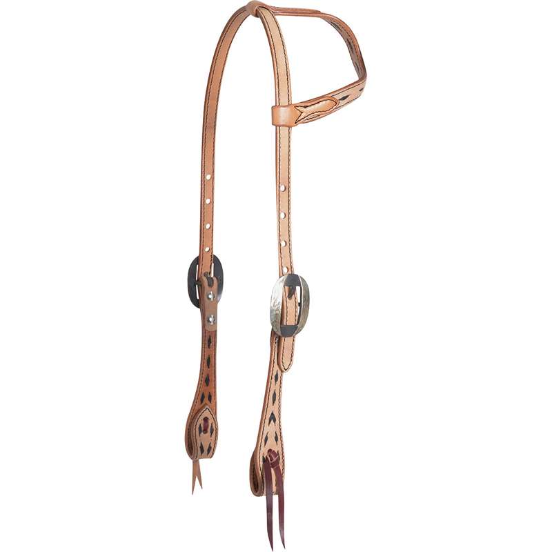 Cashel Slip Ear Headstall with Buck Stitching, Natural