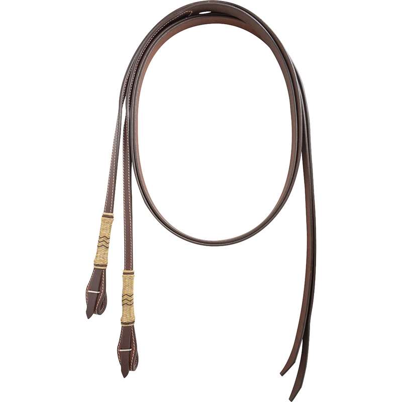 Cashel Braided Rawhide Split Reins with Tied Ends