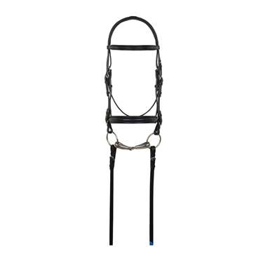 Dressage Bridle 1" Plain Raised with Leather Reins