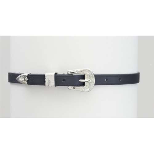 Camelot Silver Black Leather Spur Strap