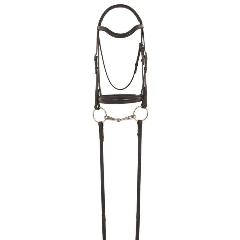 Camelot Gold; RCS; Snaffle Dressage Bridle with Crank Noseband and Reins