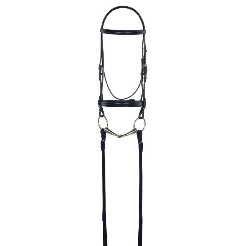 Aramas; Plain Raised Padded Dressage Bridle with Web Reins