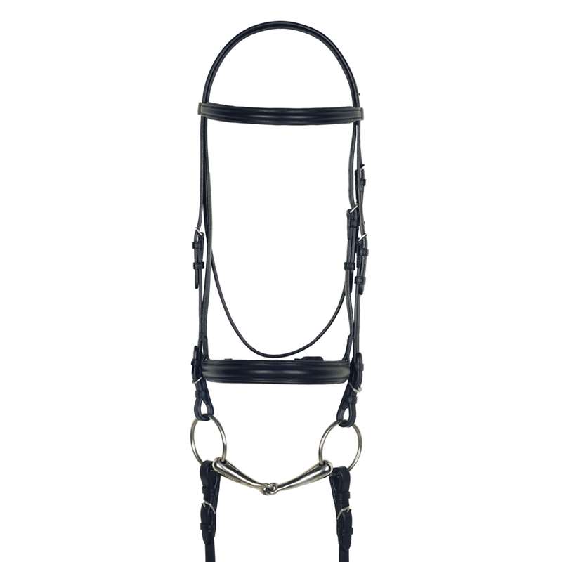 Aramas&reg; Plain Raised Padded Dressage Bridle with Leather Reins