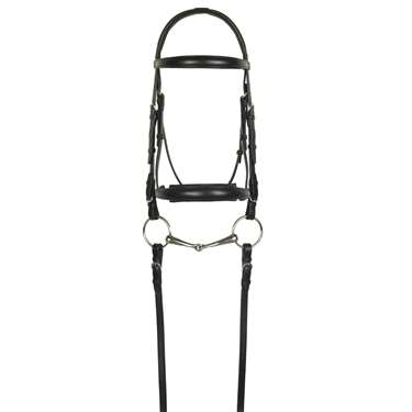 Aramas&reg; Raised ZERO Shaped Padded Dressage Bridle with SureGrip Reins