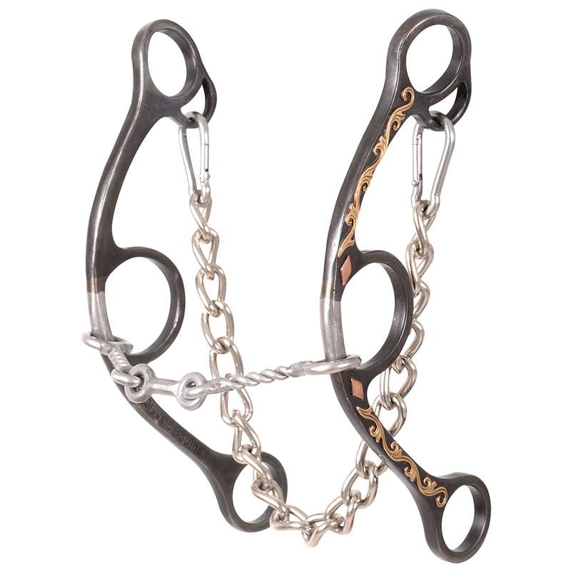 Classic Equine Sherry Cervi Diamond3 Shank Gag Barrel Bit with Small Twisted Wire Dogbone