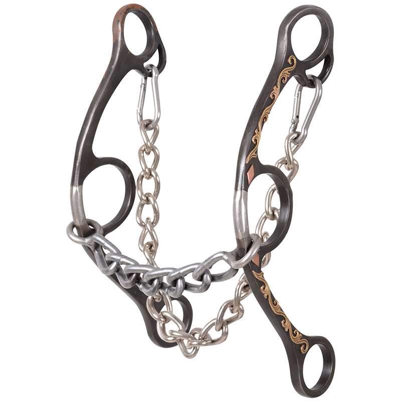 Classic Equine Sherry Cervi Diamond3 Shank Gag Barrel Bit with Sweet Iron Chain