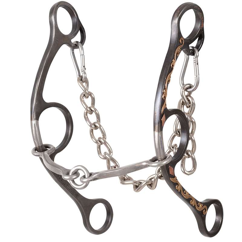 Classic Equine Sherry Cervi Diamond3 Shank Gag Barrel Bit with Square Bar Lifesaver