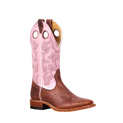 Boulet Ladies Shrunken Bomber Lucius Sweet Pink Western Stockman Heel Boot