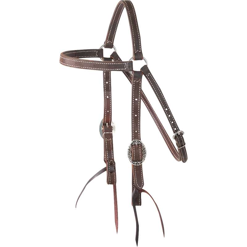 Martin Saddlery Browband Headstall with Italian Rose Buckles
