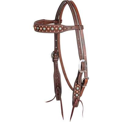Martin Saddlery Browband Headstall with Floral Spot Dots