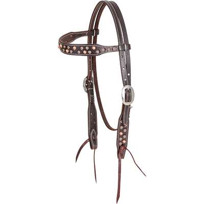 Martin Saddlery Browband Headstall with Copper Dots