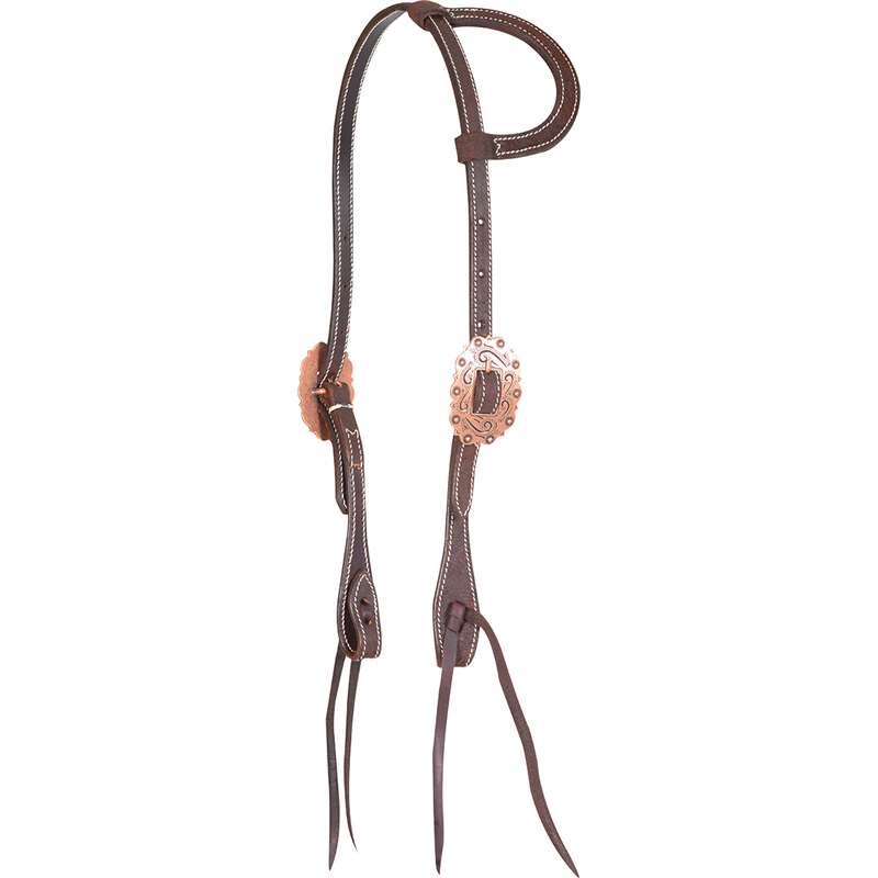 Martin Saddlery Slip Ear Headstall with Copper Buckles