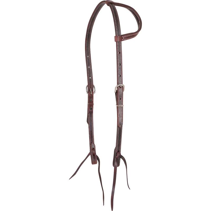 Martin Saddlery Doubled and Stitched Latigo Slip Ear Headstall 5/8-inch Thick