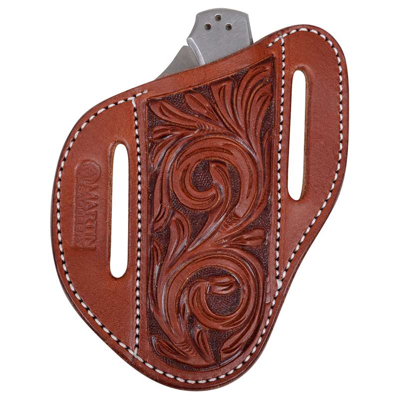 Martin Saddlery Canted Pancake Knife Sheath with Floral Tooling