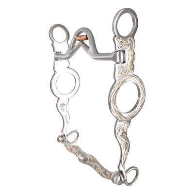 Classic Equine Headsetter Shank Cowhorse Bit with Port Roller