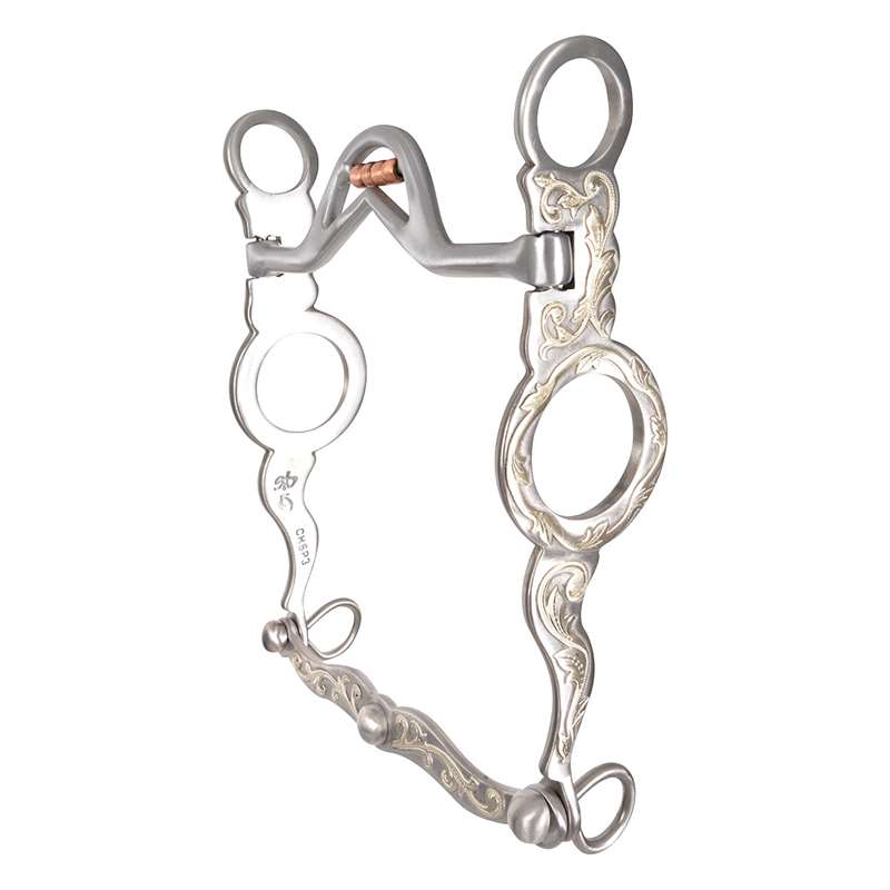 Classic Equine Headsetter Shank Cowhorse Bit with Port Roller