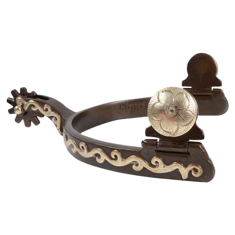 Classic Equine Flower Scroll Spurs 1/2-inch Band
