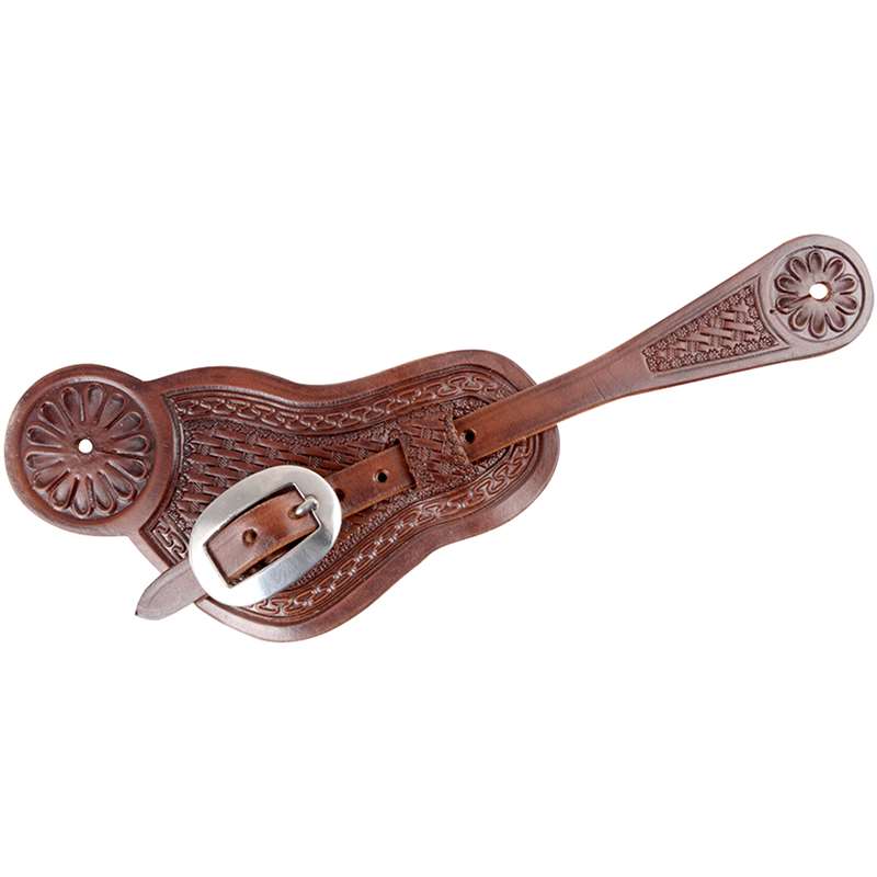 Martin Saddlery Buckaroo Spurstraps with San Carlos and Basket Tooling