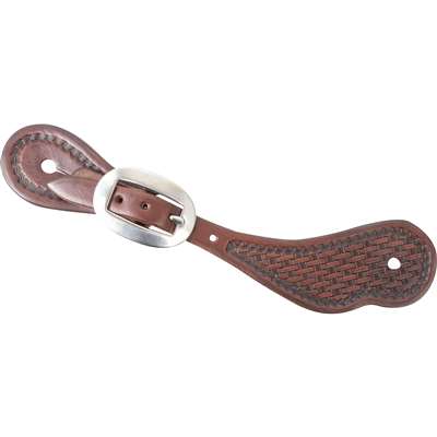 Martin Saddlery Cowboy Spurstraps with Mini Basket Tooling