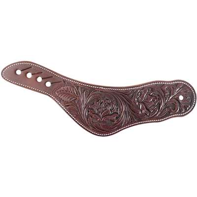 Martin Saddlery Dovewing Spurstraps with Rose Flower Tooling