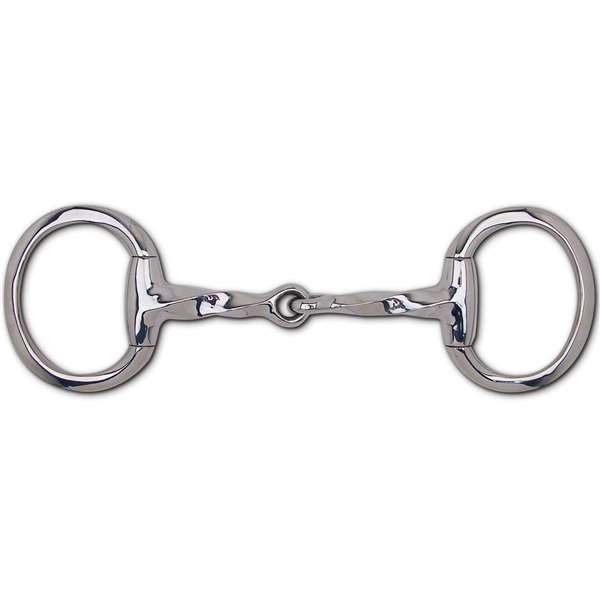 19mm Stainless Steel Slow Twist Snaffle Eggbutt - 3 1/2" Rings, Size: 5 1/2", 5"