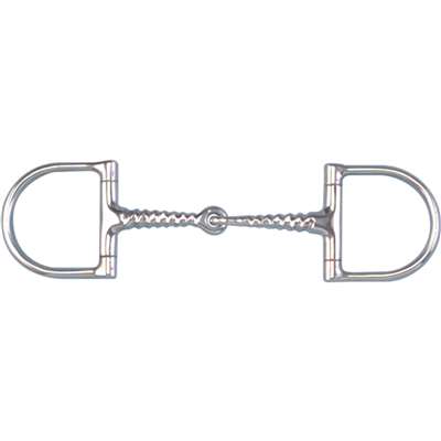 Pony Stainless Steel Corkscrew Snaffle Dee - 2 1/2" Rings, Size: 4 1/2'', 4''