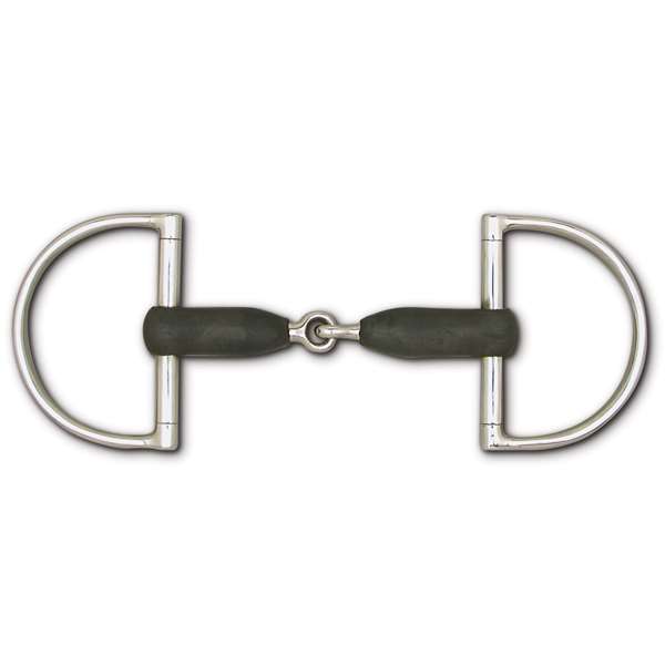 Hard Rubber Snaffle Hunt Dee- 3 3/4" Rings, Size: 5 1/2", 5"