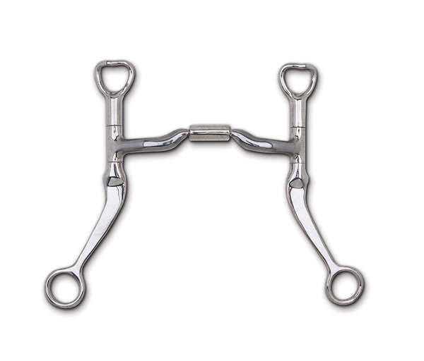 Myler Bit Flat Shank Size: 4 3/4", 5",5 1/2" with Sweet Iron Low Port Comfort Snaffle MB 04