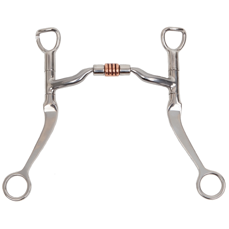 Myler Flat Shank with Sweet Iron Low Port Comfort Snaffle MB 04 with Copper Roller Size 5"