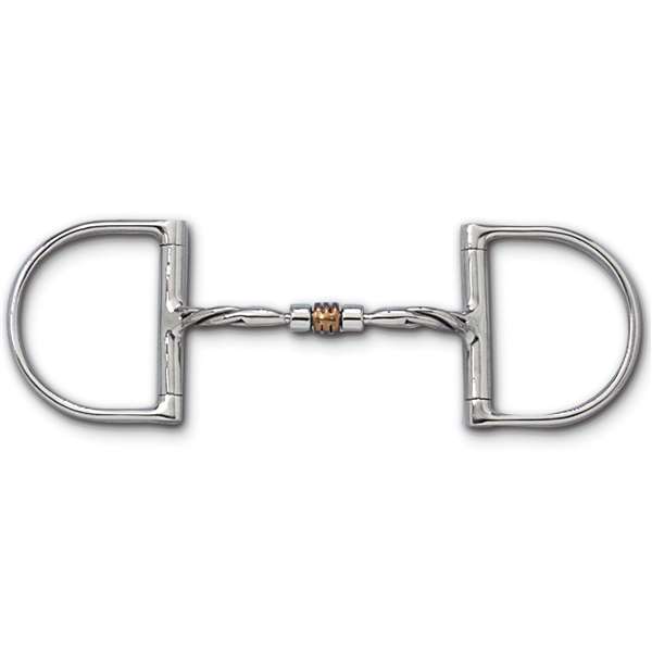 Myler Dee without Hooks Twisted Comfort Snaffle with Copper Roller MB 03T, Size: 5"