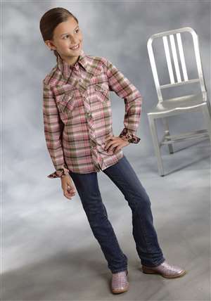 Five Star Girls Pink Great Looking Plaid Retro Shirt