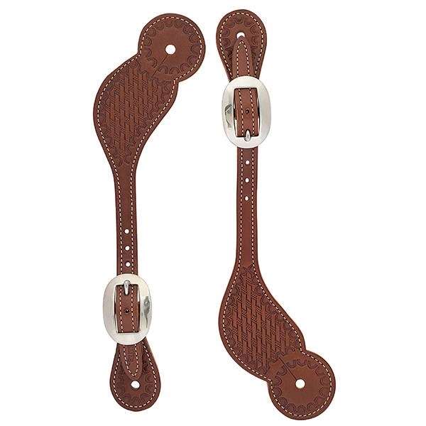 Basketweave Skirting Leather Spur Straps, Regular