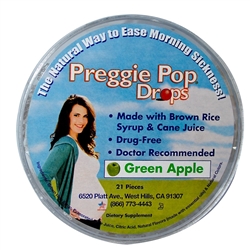 Three Lollies Preggie Pop Drops, Green Apple, 21 Pcs.